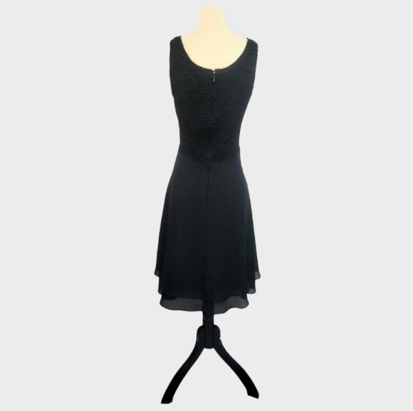 Vintage 90’s Black Lace Bodice Sleeveless Tiered Dress w/Wrap Sz 14 - Picture 4 of 9